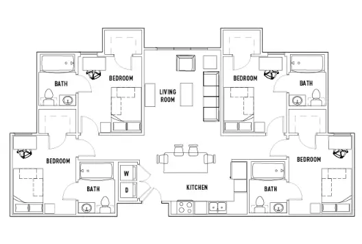 University View Prairie View Houston Apartment Floor Plan 4