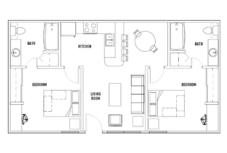 University Village at Prairie View Houston Apartments Floor Plan 2