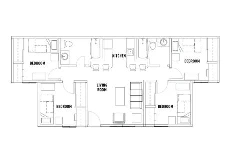 University Village at Prairie View Houston Apartments Floor Plan 3