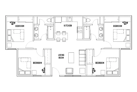 University Village at Prairie View Houston Apartments Floor Plan 4