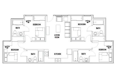 University Village at Prairie View Houston Apartments Floor Plan 5