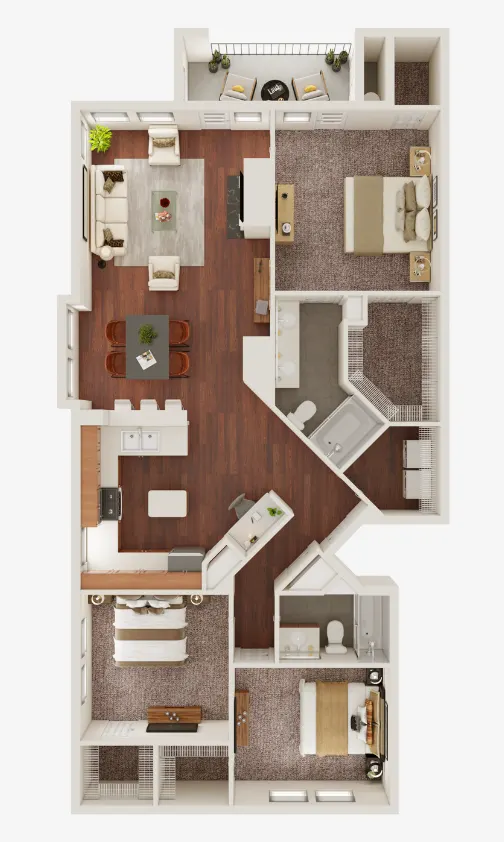 Villages of Cypress Creek Houston Apartments Floor Plan 10