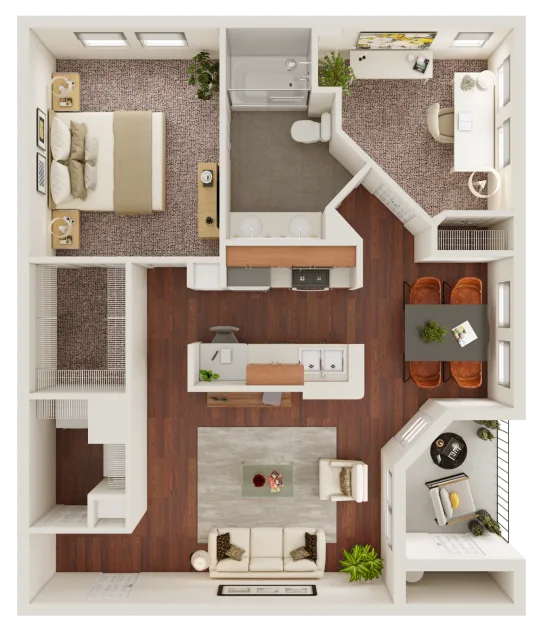 Villages of Cypress Creek Houston Apartments Floor Plan 3