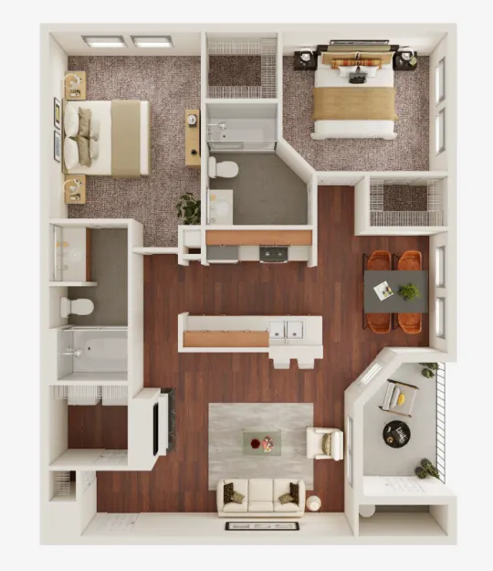 Villages of Cypress Creek Houston Apartments Floor Plan 5