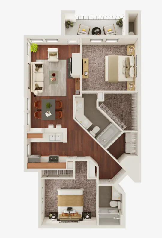 Villages of Cypress Creek Houston Apartments Floor Plan 6