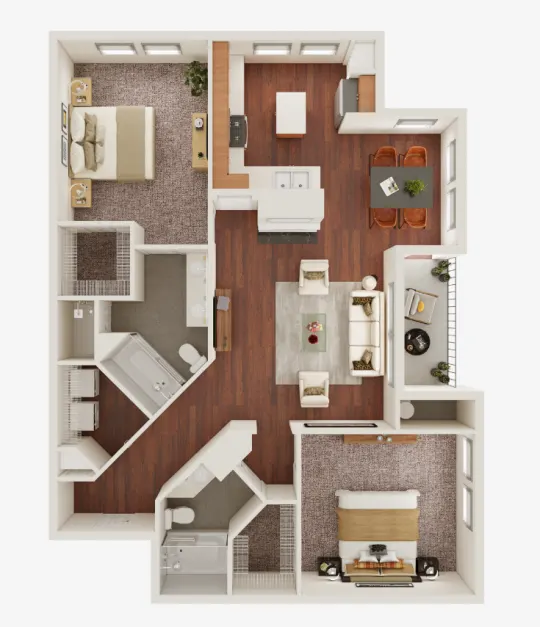 Villages of Cypress Creek Houston Apartments Floor Plan 8