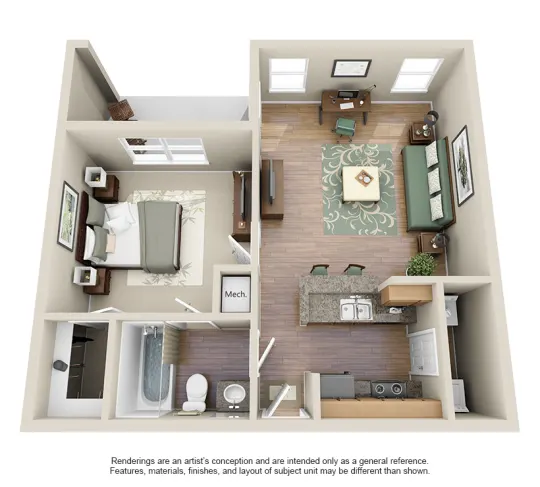 Villas at Huffmeister Houston Apartment Floor Plan 1