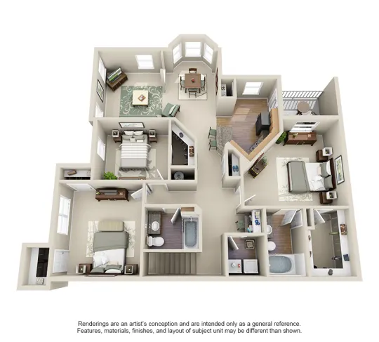 Villas at Huffmeister Houston Apartment Floor Plan 13