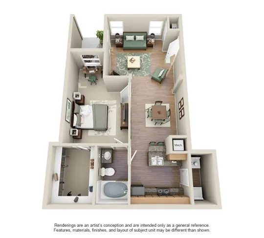 Villas at Huffmeister Houston Apartment Floor Plan 3