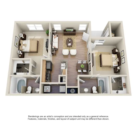 Villas at Huffmeister Houston Apartment Floor Plan 5