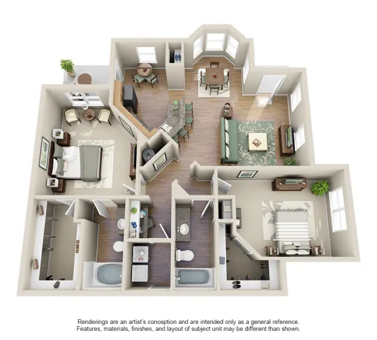 Villas at Huffmeister Houston Apartment Floor Plan 9