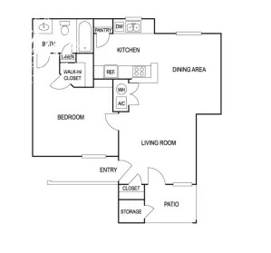 Waller Hillside Plaza Houston Apartment Floor Plan 1