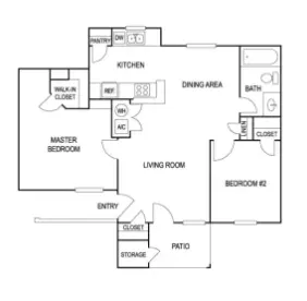 Waller Hillside Plaza Houston Apartment Floor Plan 2