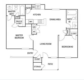 Waller Hillside Plaza Houston Apartment Floor Plan 3