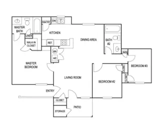 Waller Hillside Plaza Houston Apartment Floor Plan 4