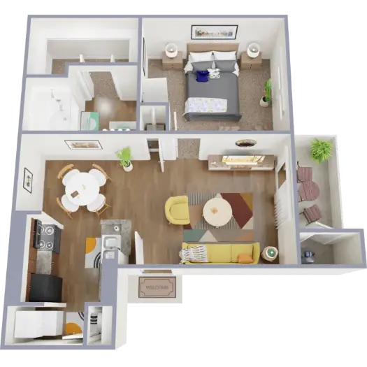 Windsor Cypress Apartments Houston Floor Plan 1