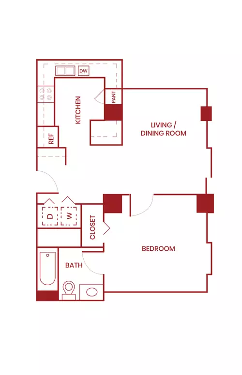 2101 Church Street Apartments Floorplan 3