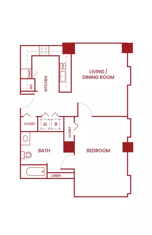 2101 Church Street Apartments Floorplan 4