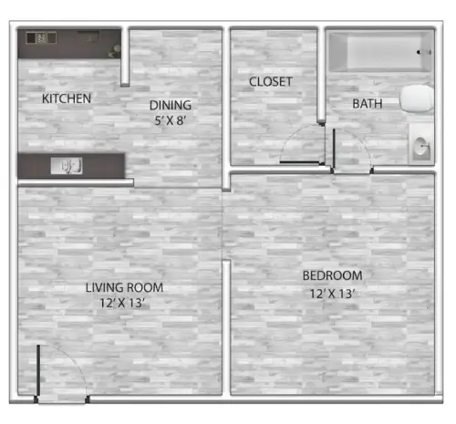 Albion Apartments FloorPlan 1