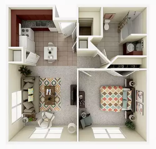 Big Bass Resort Apartments Floorplan 1