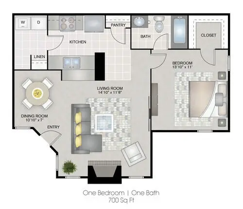 Birch Apartment FloorPlan 1