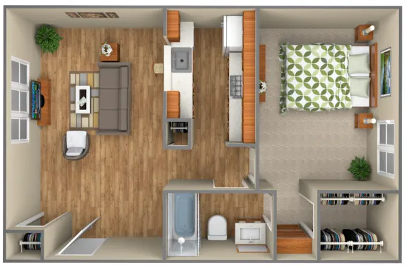 Birchwood Apartment Homes Floorplan 1