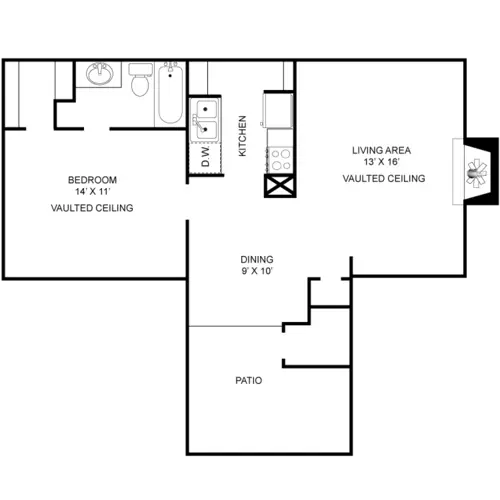 Brentwood Apartments FloorPlan 1