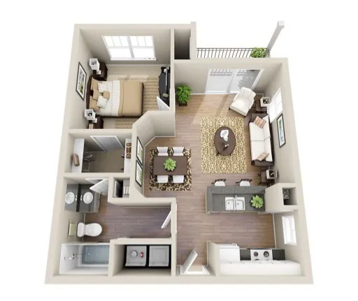 Broadwater Apartments Pasadena Houston Apartment Floor Plan 1