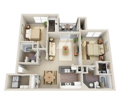 Broadwater Apartments Pasadena Houston Apartment Floor Plan 4