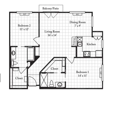 Brookdale First Colony Sugar Land Houston Apartment Floor Plan 8