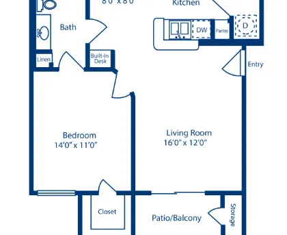 Camden Holly Springs Houston Apartment Floor Plan 4