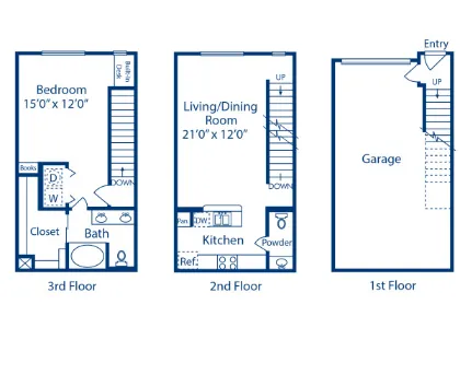 Camden Holly Springs Houston Apartment Floor Plan 7