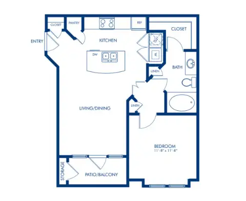 Camden Whispering Oaks Apartments Floorplan 1