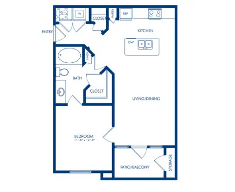 Camden Whispering Oaks Apartments Floorplan 3