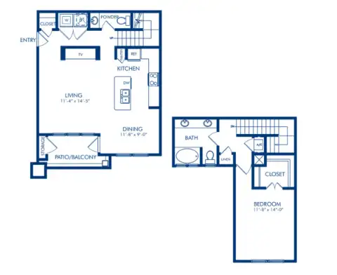 Camden Whispering Oaks Apartments Floorplan 5