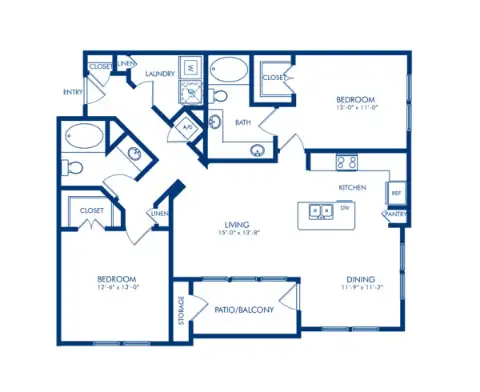 Camden Whispering Oaks Apartments Floorplan 6