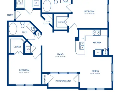 Camden Whispering Oaks Apartments Floorplan 7