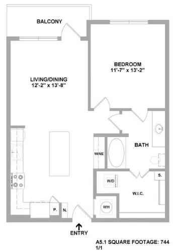 Cedar at The Branch Dallas Apartment Floor Plan 7