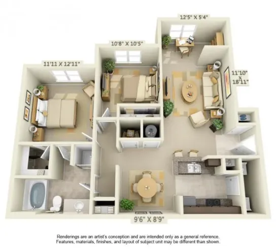 Century South Shore Houston Apartment Floor Plan 2