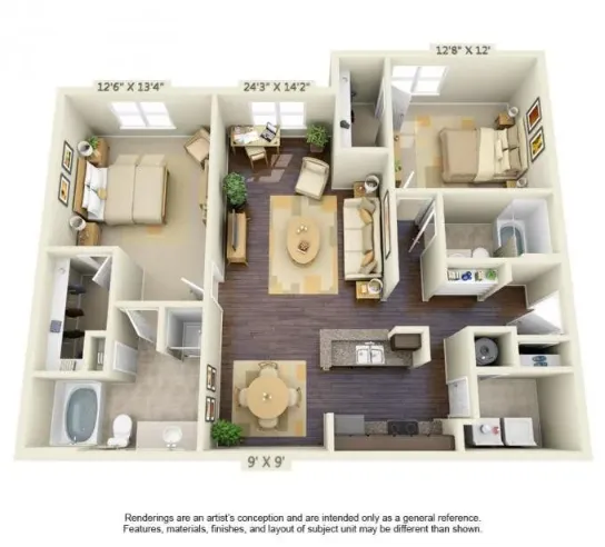 Century South Shore Houston Apartment Floor Plan 4