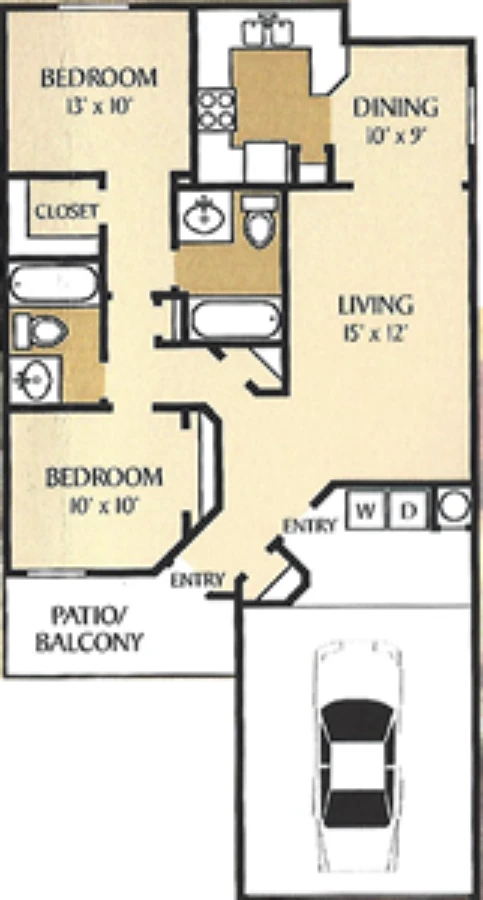 Coronado Apartments League City Houston Apartment Floor Plan 1