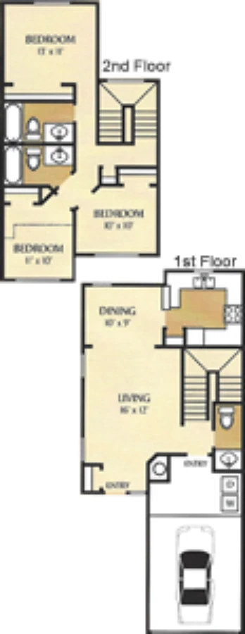 Coronado Apartments League City Houston Apartment Floor Plan 3