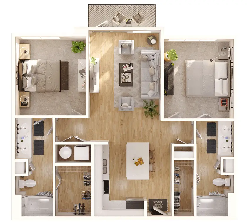 Crest at Park Central Dallas Apartment Floor Plan 10