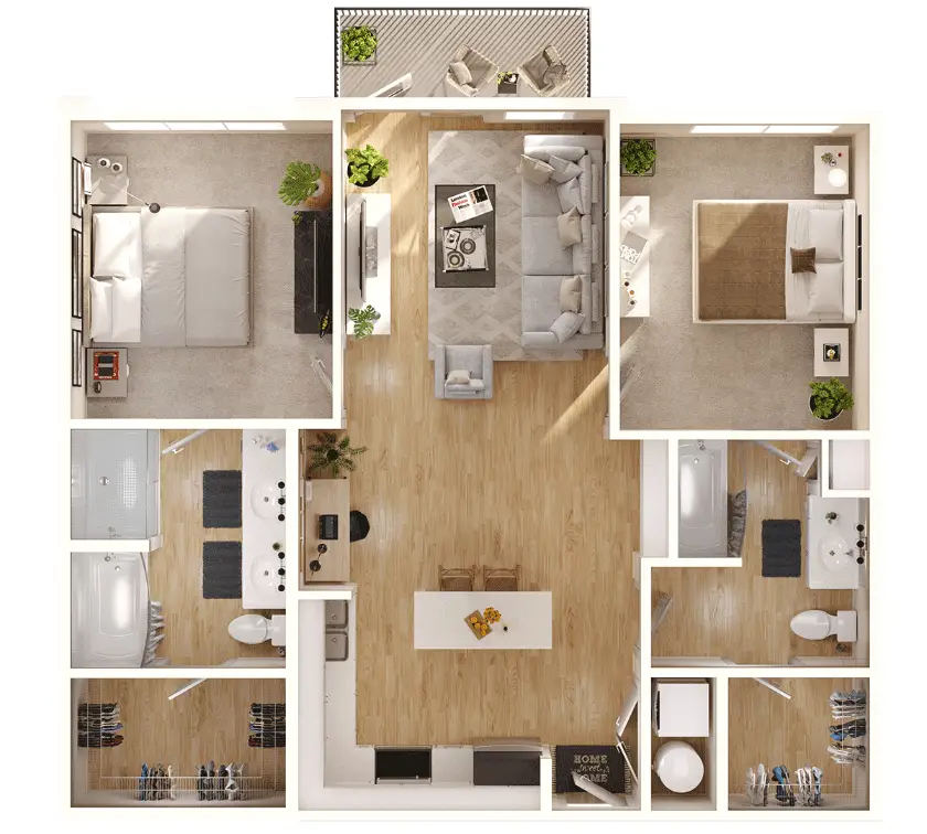 Crest at Park Central Dallas Apartment Floor Plan 15