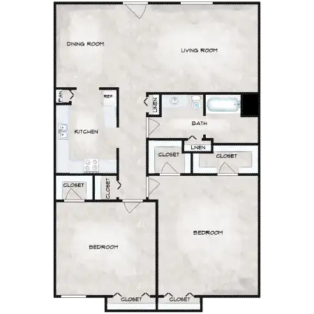 Delta Residence Apartments Floorplan 4