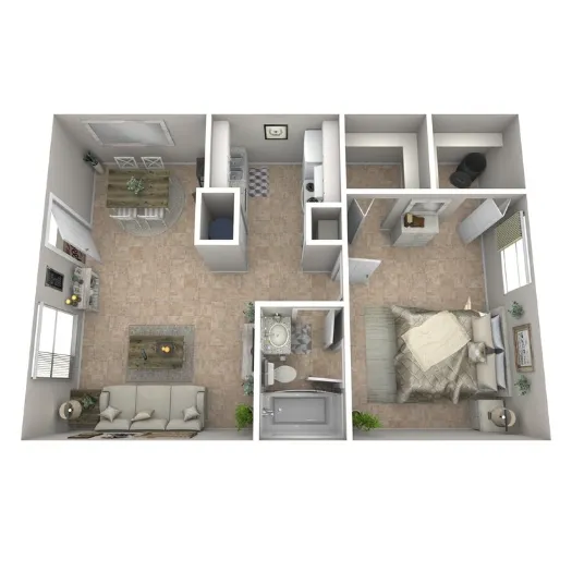 Dickinson Arms Apartments Houston Floor Plan 1