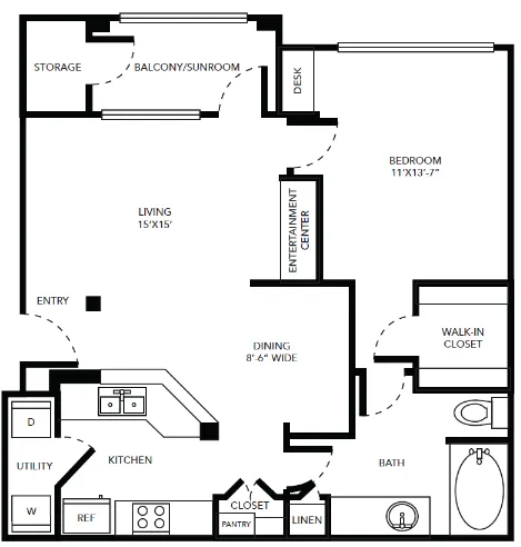 Eastbridge Apartments Dallas Apartment Floor Plan 8