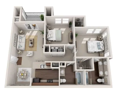 Estates at Ellington Houston Apartment Floor plan 2