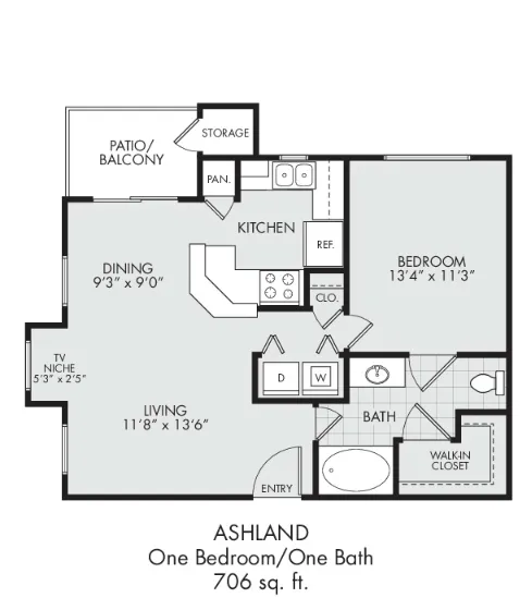 Estates at Fountain Lake Stafford Houston Apartment Floor Plan 1