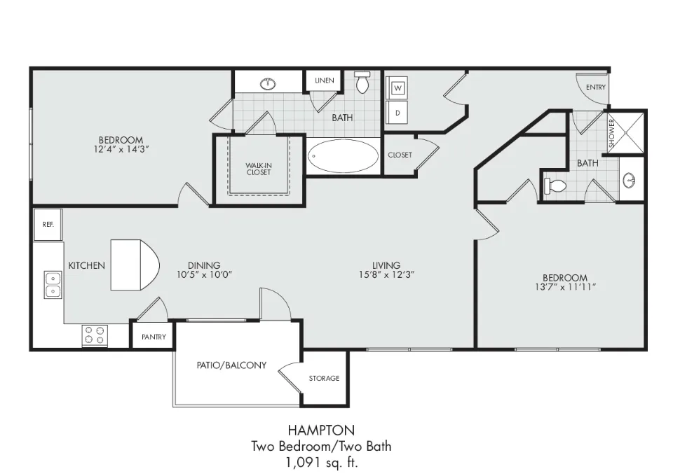 Estates at Fountain Lake Stafford Houston Apartment Floor Plan 4